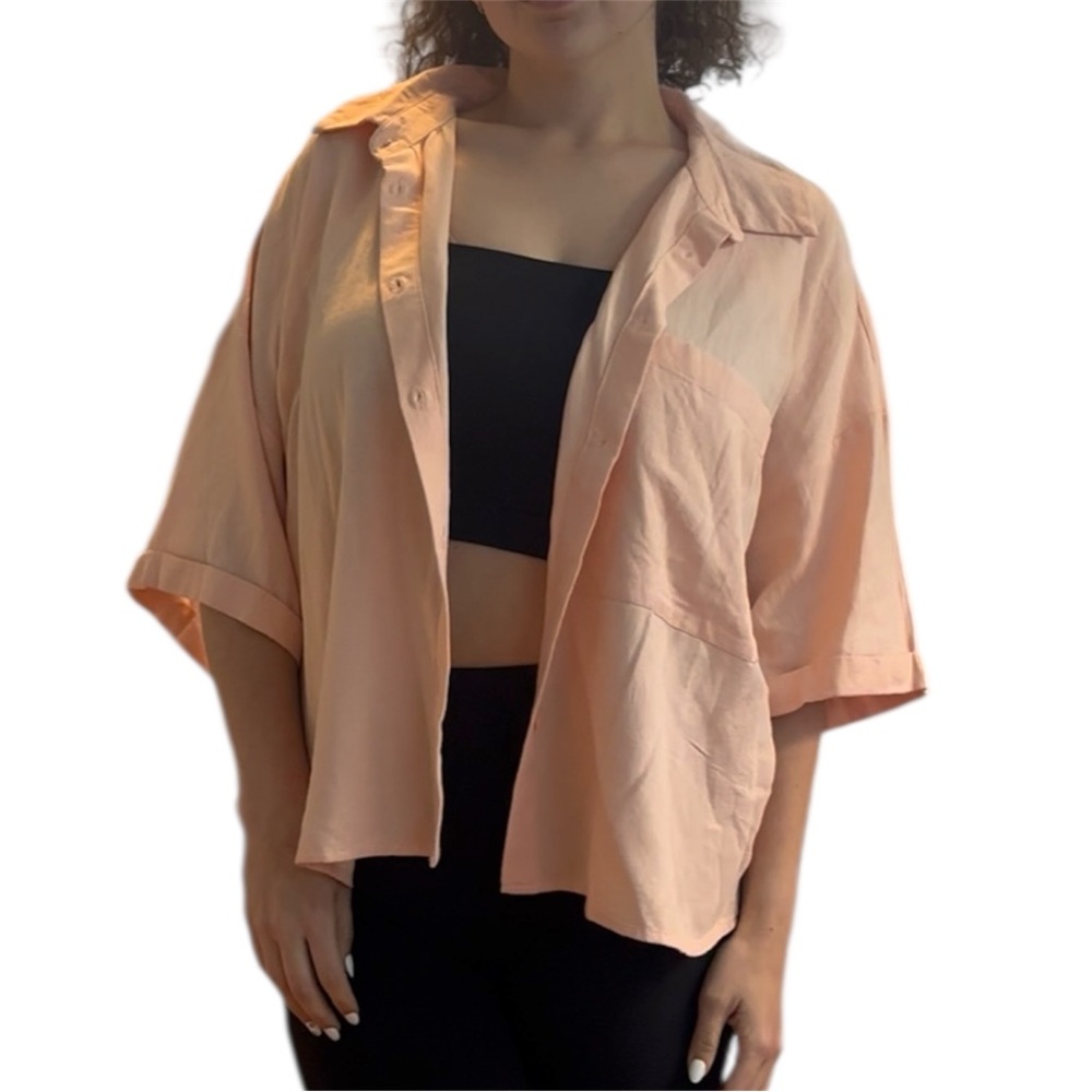 Primark Oversized Peach Button-Up Shirt